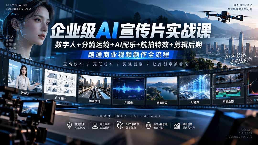 企业级AI宣传片实战课跑通数字人制作全流程