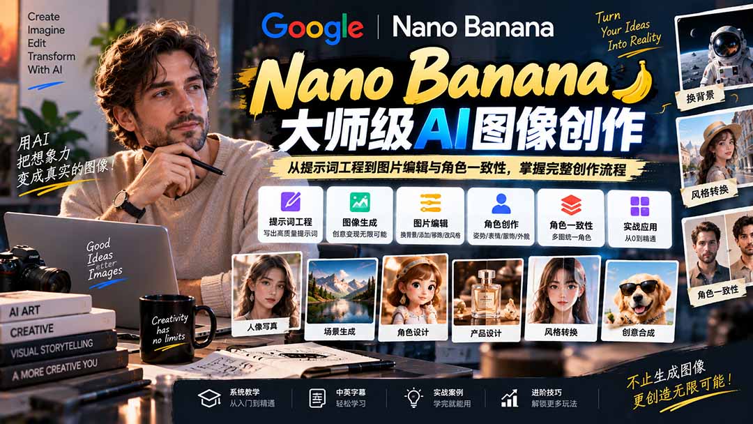 NanoBanana大师级AI图像实战课从提示词到编辑全掌握