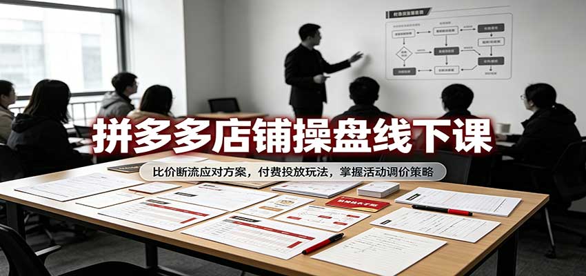 拼多多店铺线下实操课流量投放与活动运营实战课程