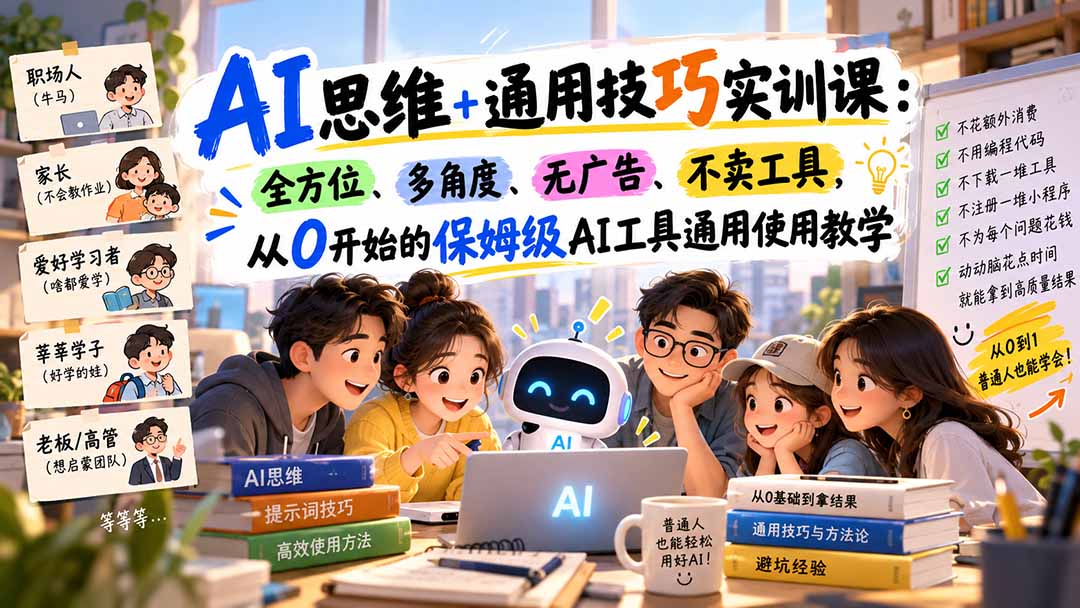 AI工具通用使用实训课从0开始保姆级教学