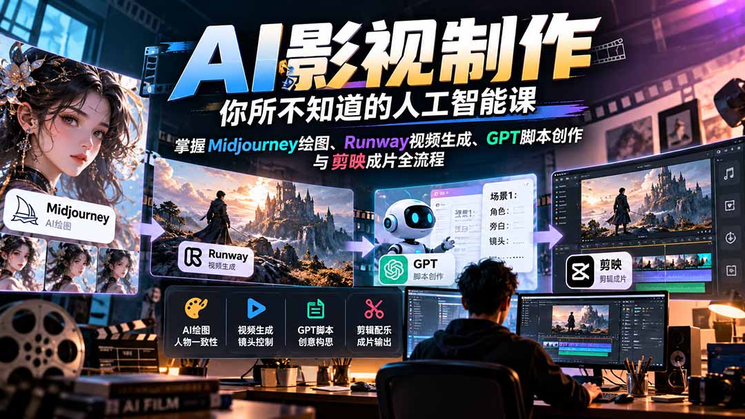 AI影视制作实操课掌握多工具创作全流程