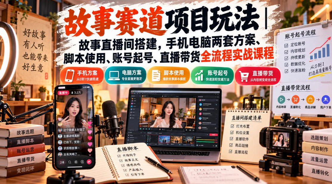 故事赛道直播间搭建全流程实操学习课