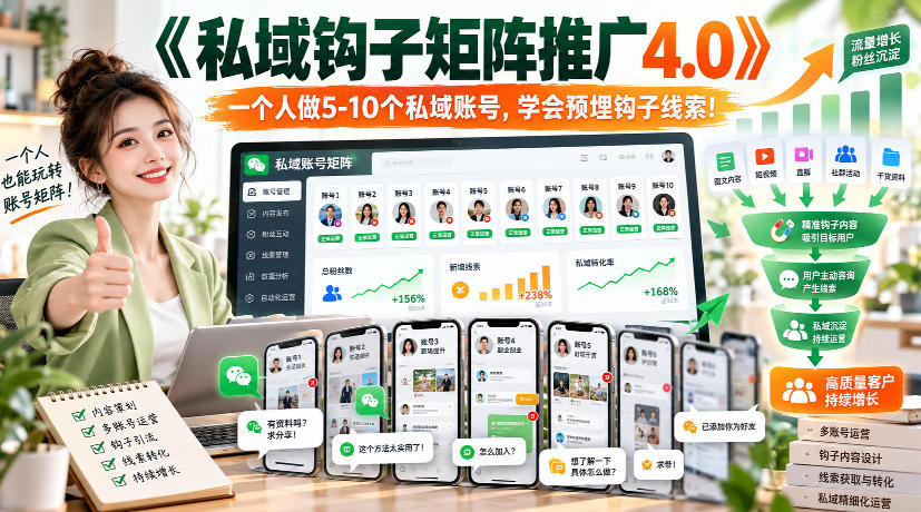 私域钩子矩阵推广课程单人多账号运营实用教程