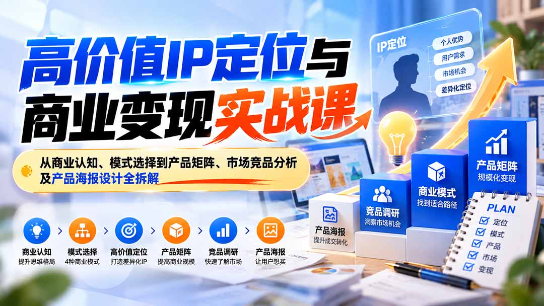 高价值IP定位与商业变现实战课系统学习内容