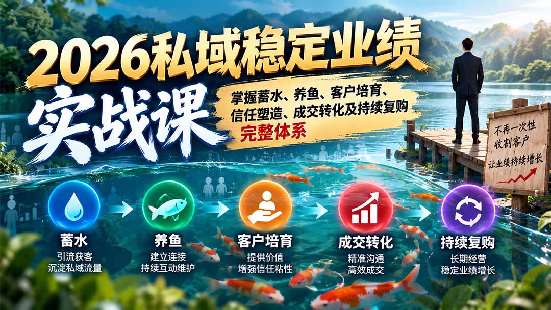 渔塘私域实战课私域长期经营完整系统方法