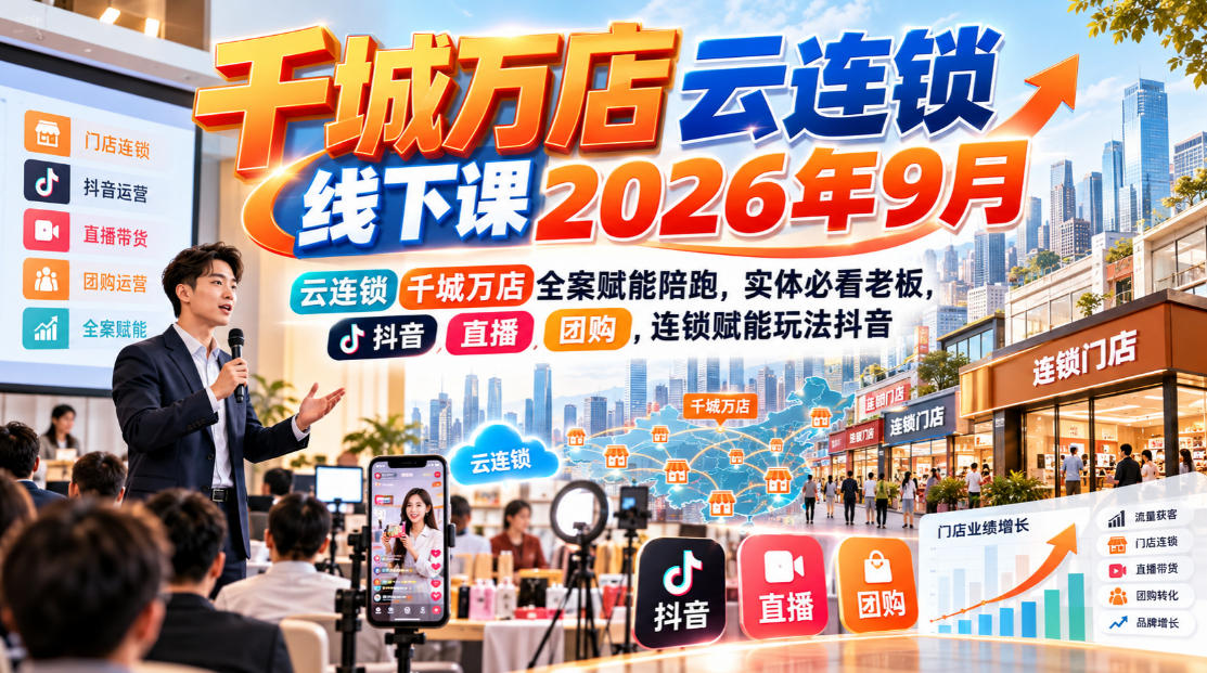 2026年9月千城万店云连锁线下课实体老板必看