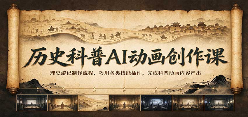 历史科普AI动画创作课：理史游记制作流程讲解