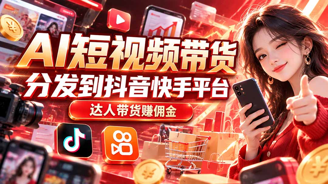 AI短视频带货手机免费生成视频赚佣金玩法分享