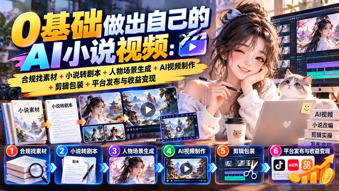 0基础AI小说视频：合规创作全流程实操教学