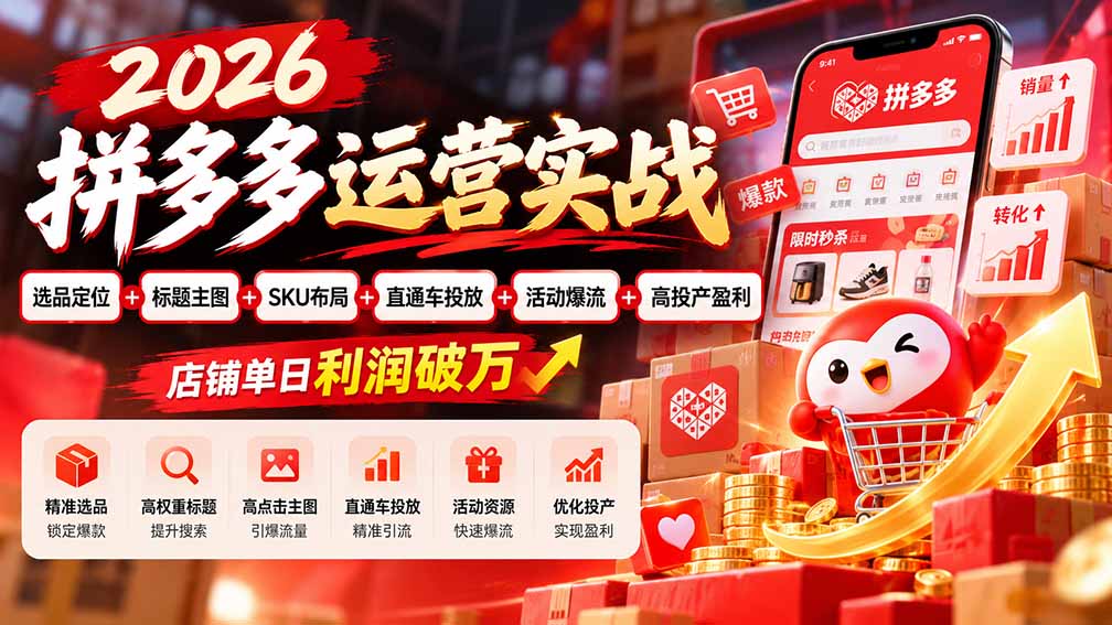 拼多多全链路运营9月课 突破流量瓶颈 单店日销破万