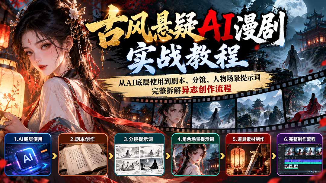 古风悬疑AI漫剧实战教程：全流程创作拆解