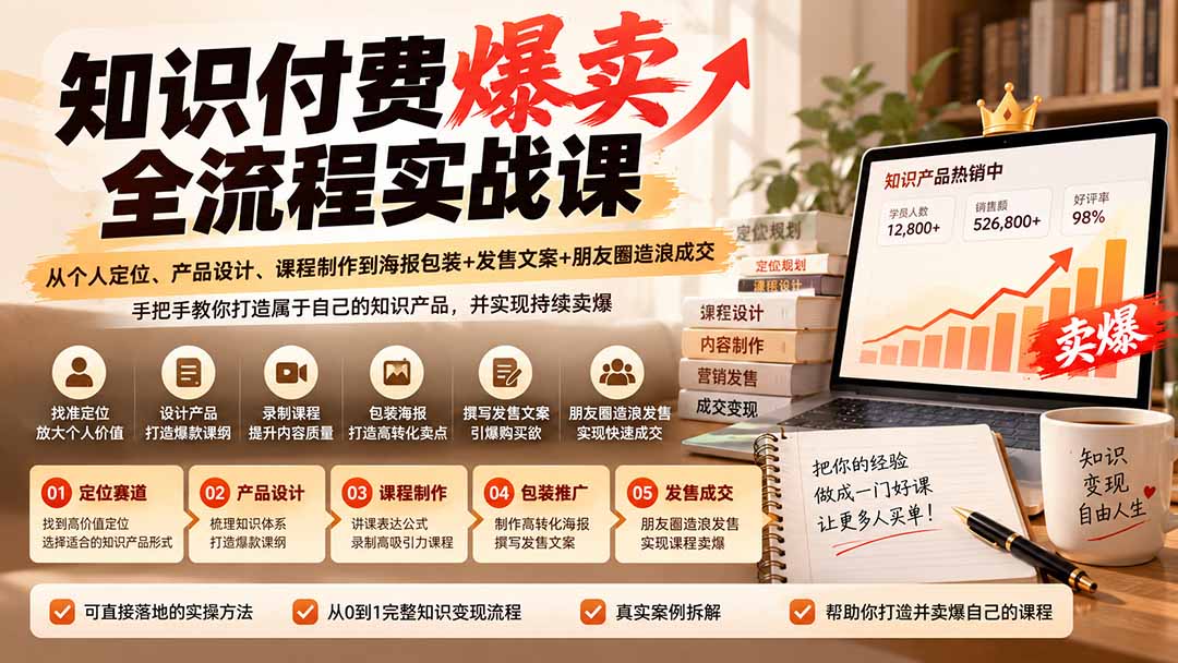 知识付费从0到1全流程实战课助你转化经验成可售产品