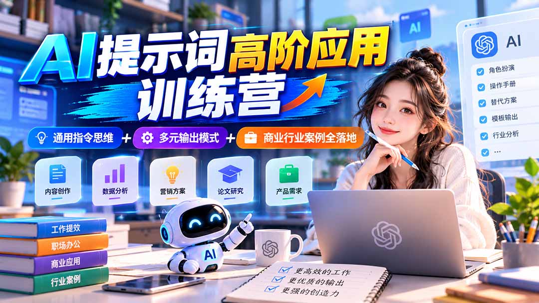 AI提示词高阶应用训练营掌握多场景实用技巧