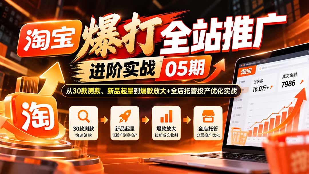 淘宝爆打全站推广进阶实战课程实操全流程讲解
