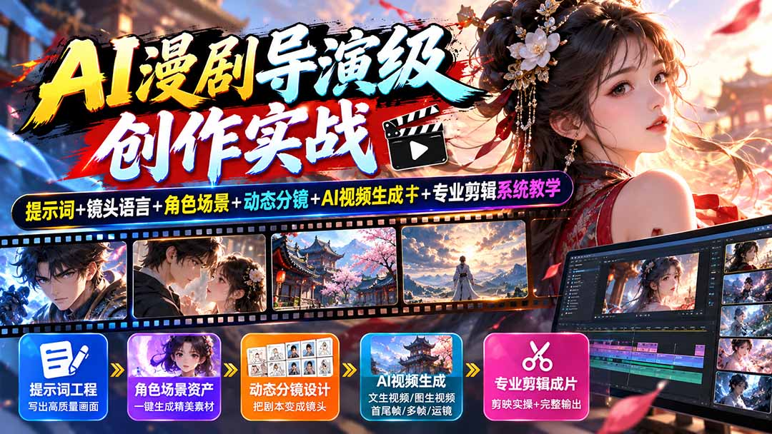 AI漫剧导演级创作实战系统实操课程教学