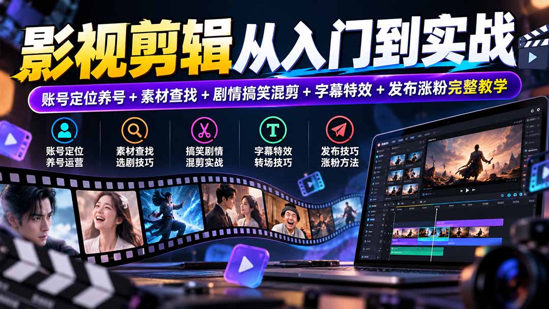 影视剪辑从入门到实战新手系统学习课程