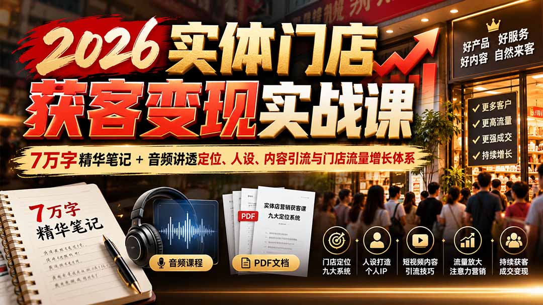 2026实体店获客变现实战课精华内容分享