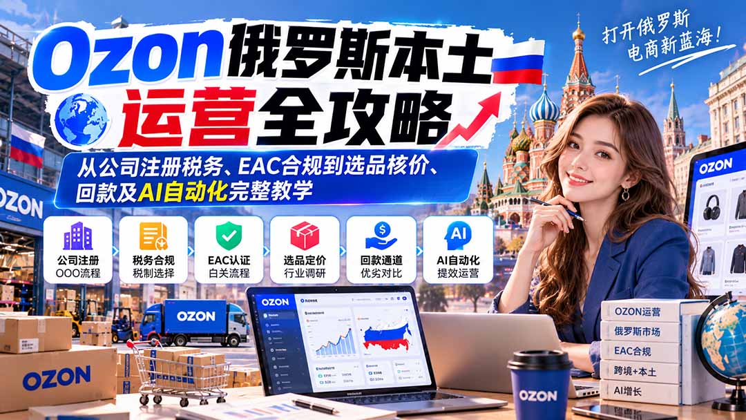 Ozon俄罗斯本土电商运营全流程实用教学