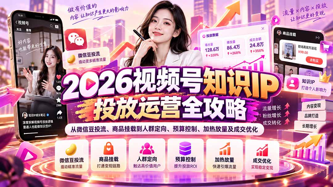 视频号知识IP投放运营全流程实用攻略