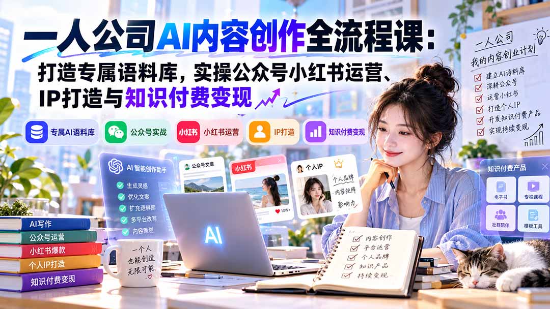 AI内容创作课：打造专属语料库与自媒体运营路径