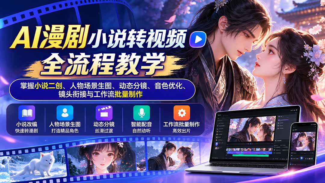 AI漫剧小说转视频全流程教学掌握创作核心技能