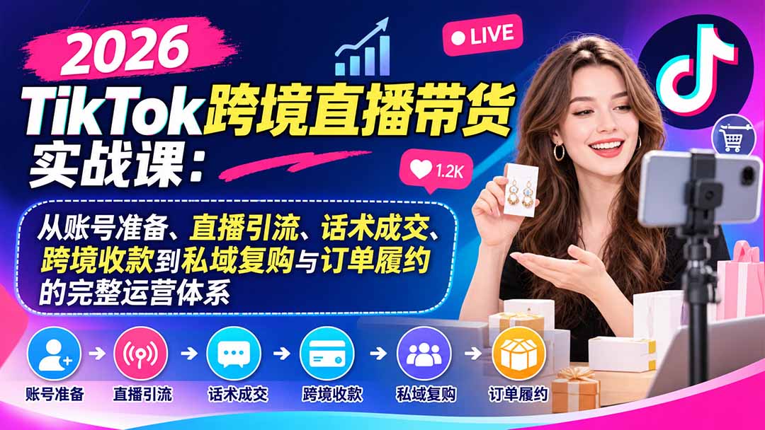 2026TikTok跨境直播带货实战运营教程