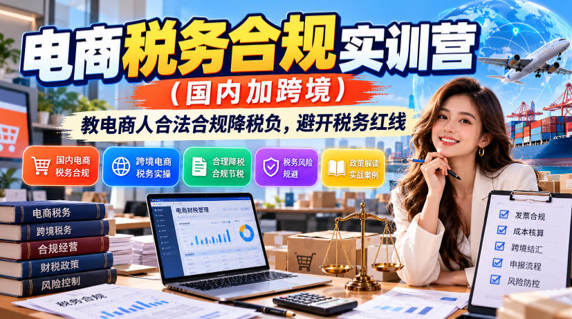 电商税务合规实训营覆盖国内跨境卖家税务痛点解决方案