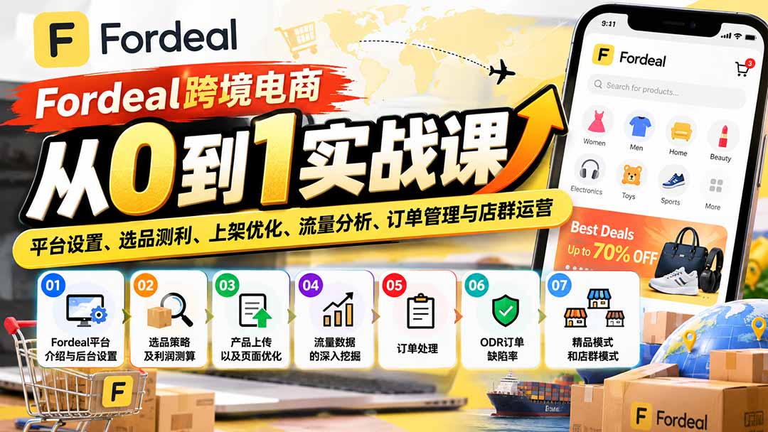 Fordeal跨境电商从0到1实操课全模块系统教学
