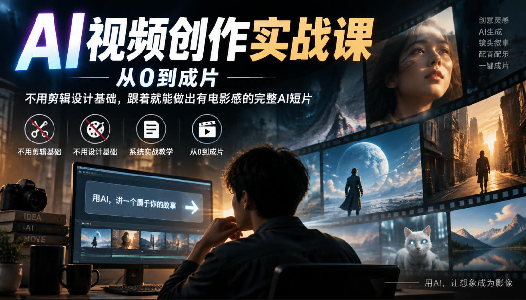 AI视频创作实战课零基础从0到出片