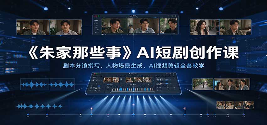 朱家那些事AI短剧创作实操课程涵盖全链路教学