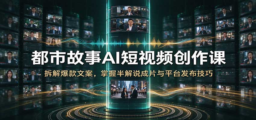 都市故事AI短视频创作课掌握半解说及发布技巧