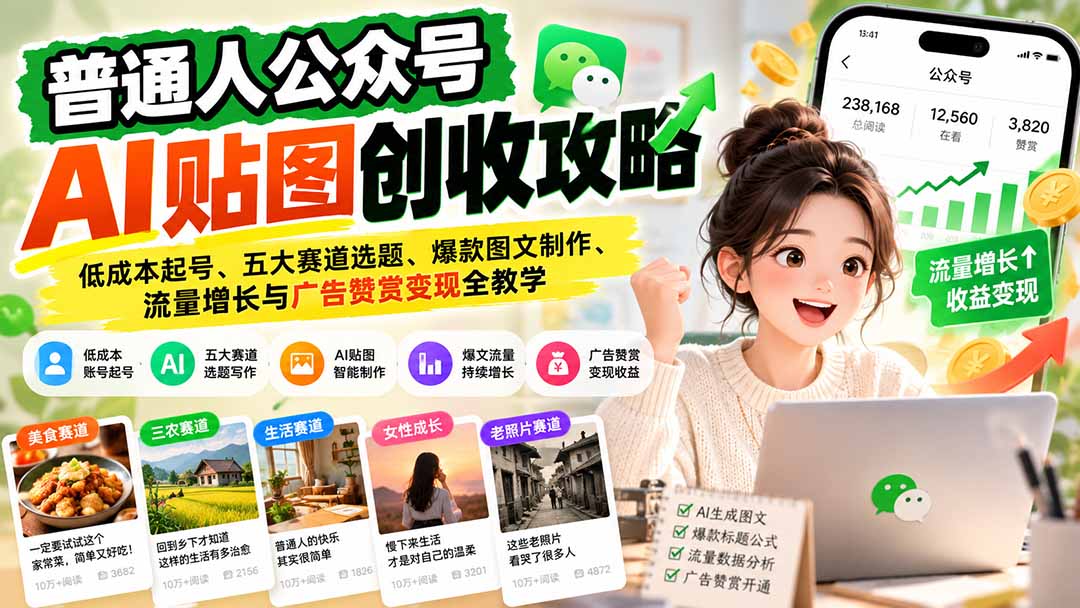 公众号AI贴图变现实用指南从入门到实操