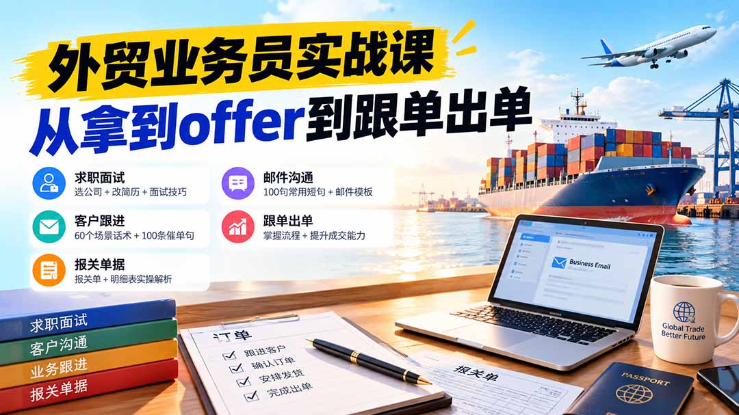 外贸业务员从求职到出单实用技能提升课