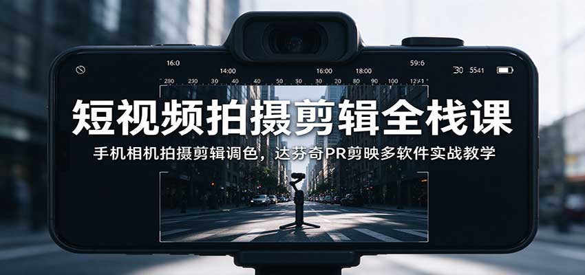 余导短视频全能系统课覆盖拍摄剪辑全制作流程
