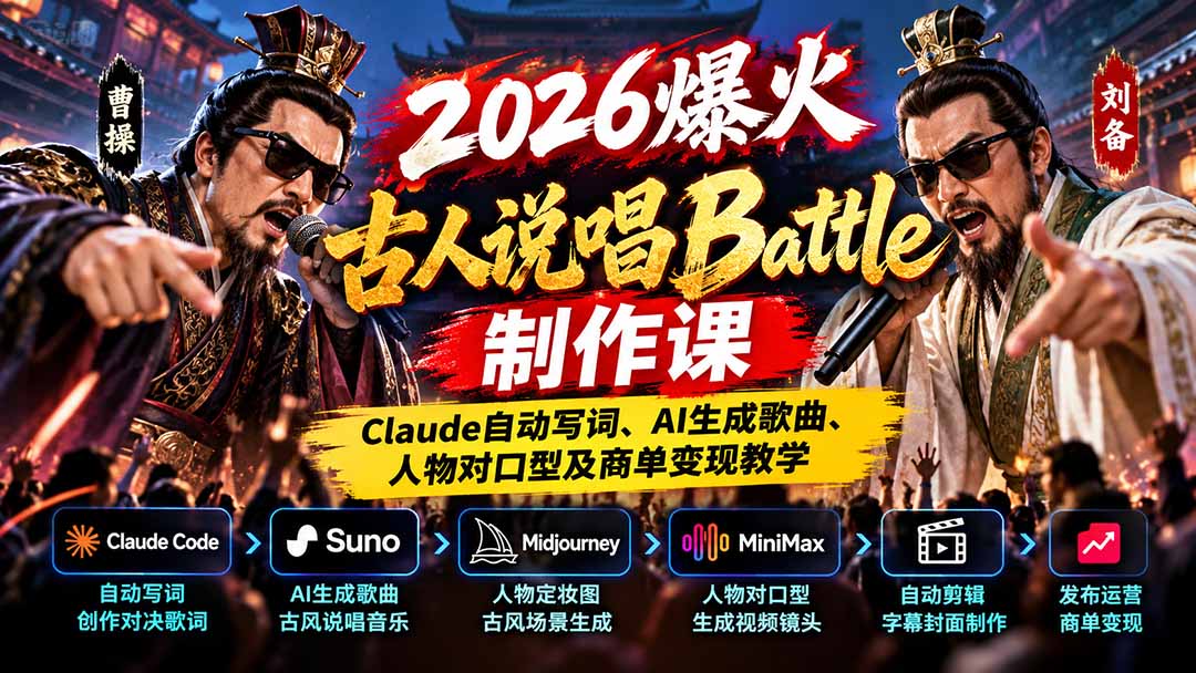 古人说唱BattleAI短视频全流程制作课