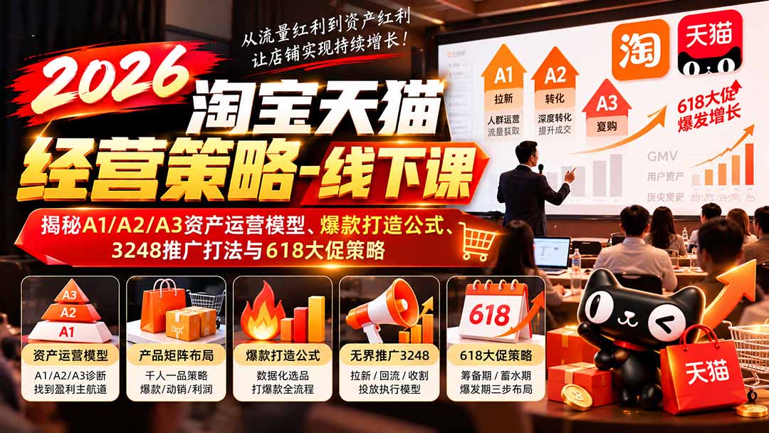 2026淘天经营策略课含资产运营3248推广打法