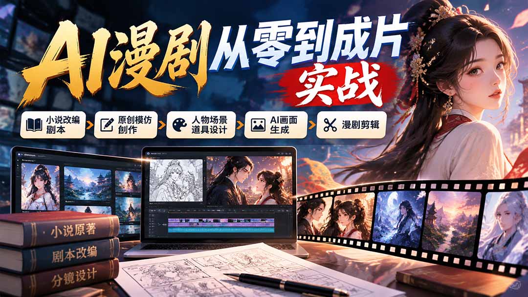 AI漫剧从零到成片实战小说改编与全流程创作