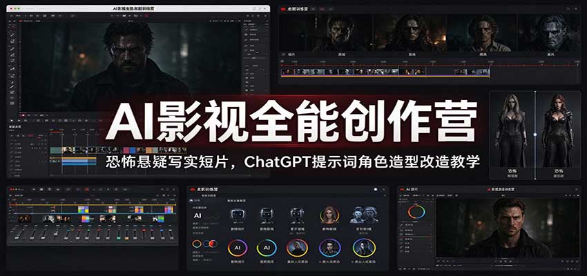 AI影视全能创作营恐怖悬疑短片及AI工具教学课程
