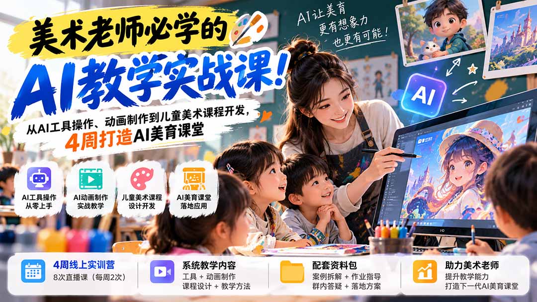 美术老师AI教学实战课打造AI美育课堂实训