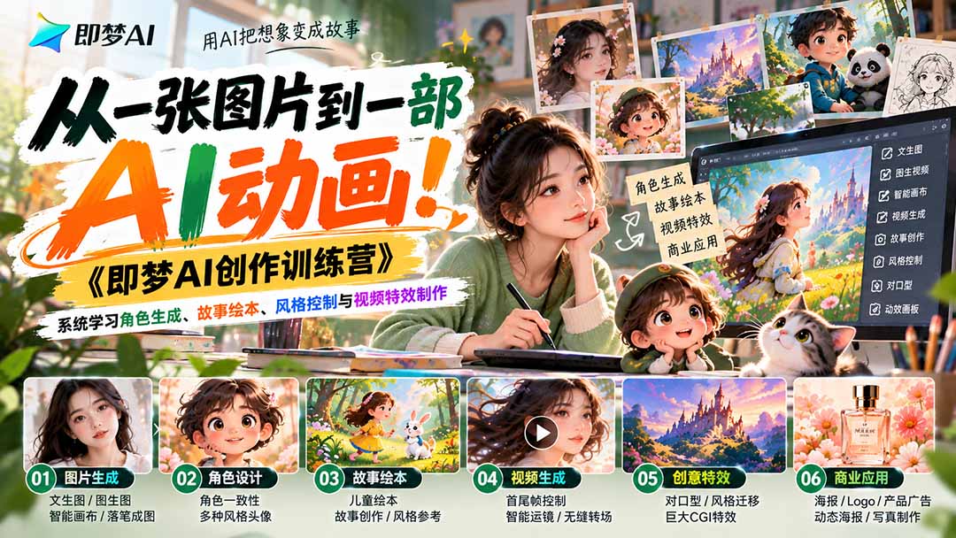 即梦AI创作训练营图片转AI动画系统教程