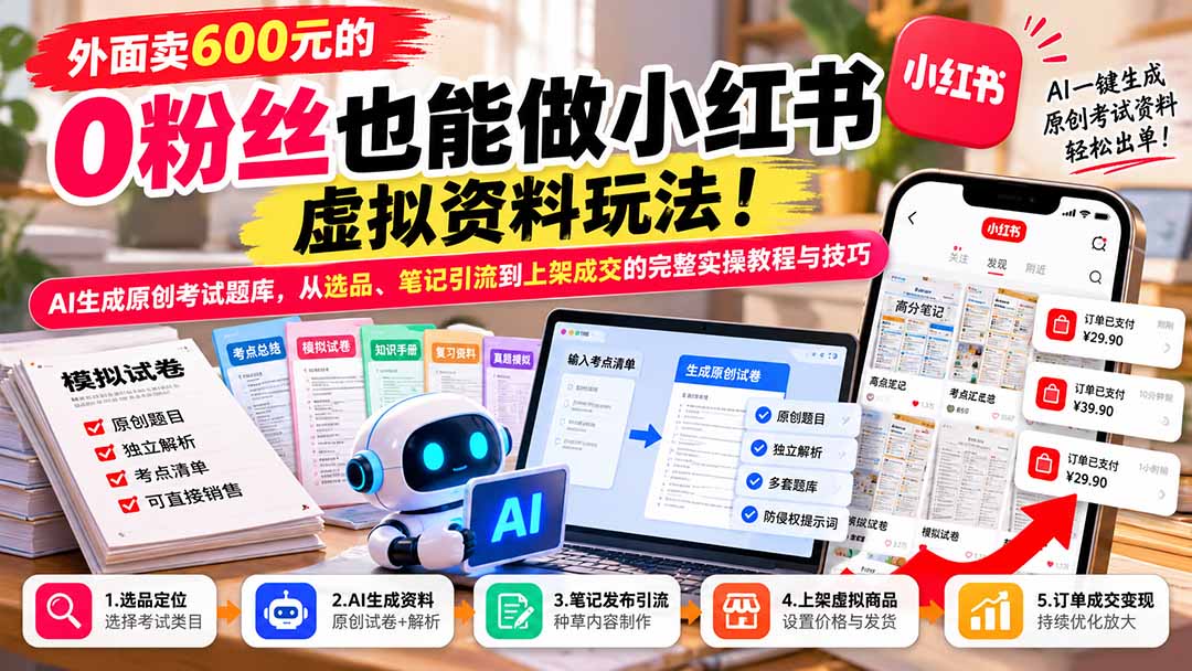小红书虚拟资料AI创作引流成交实操指南