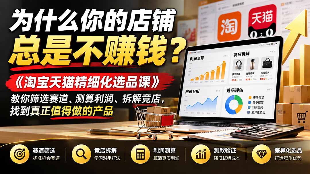 淘宝天猫精细化选品课助力电商卖家科学选品提效