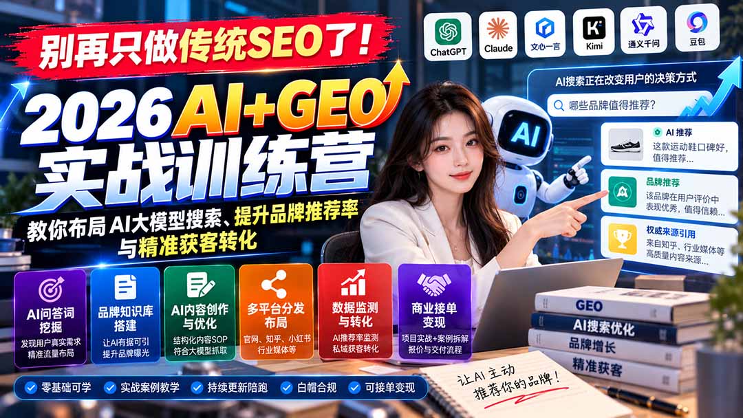 2026AI+GEO实战训练营布局AI搜索提升获客转化
